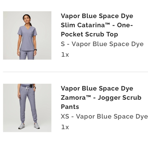 Figs Vapor Blue Scup Top and Pants Combo - Picture 3 of 3